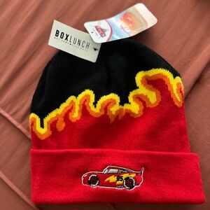 Disney Pixar Cars Lightning McQueen Flame Beanie — BoxLunch Exclusive